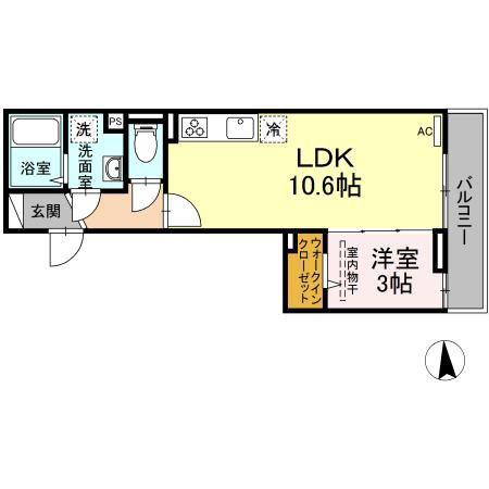 エクセリア西小岩(1LDK/2階)の間取り写真