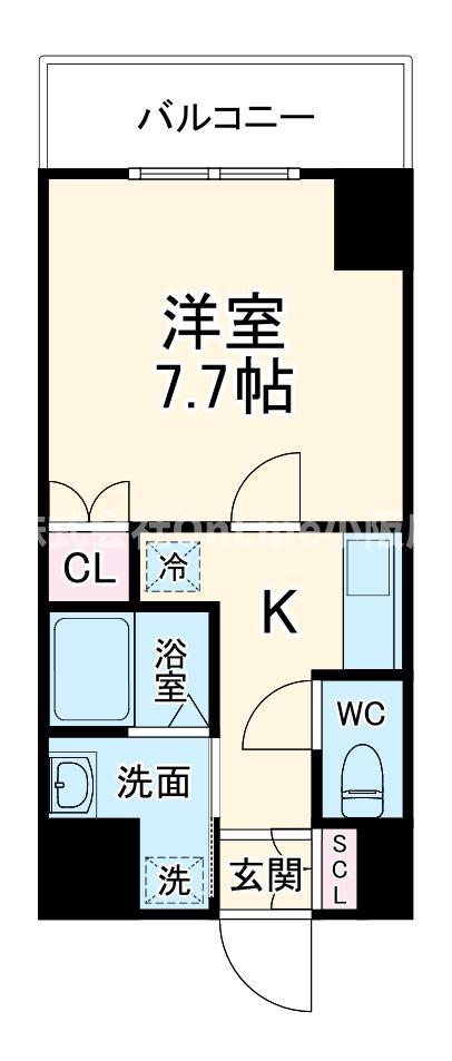 SIETE布施駅前(1K/6階)の間取り写真