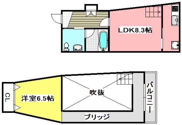 STADION(1LDK/1階)の間取り写真