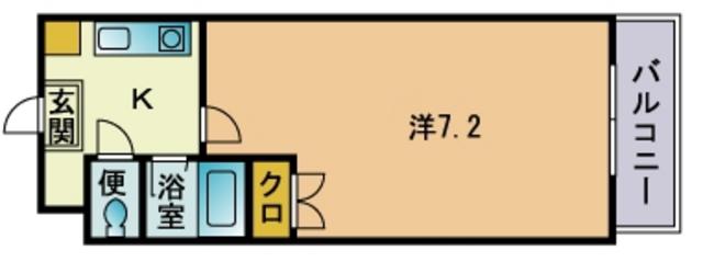 インプレザ竹下駅前II(1K/8階)の間取り写真