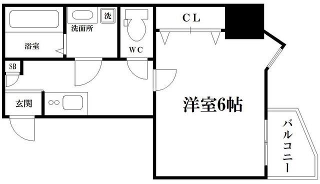 ブルー西長堀(1K/9階)の間取り写真