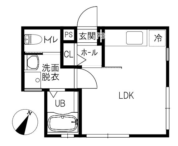 ゼフィール森の里(ワンルーム/3階)の間取り写真