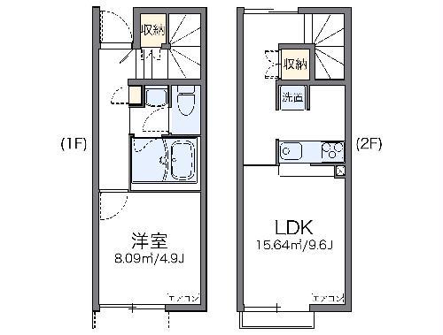 レオネクストオアシス(1LDK/1階)の間取り写真