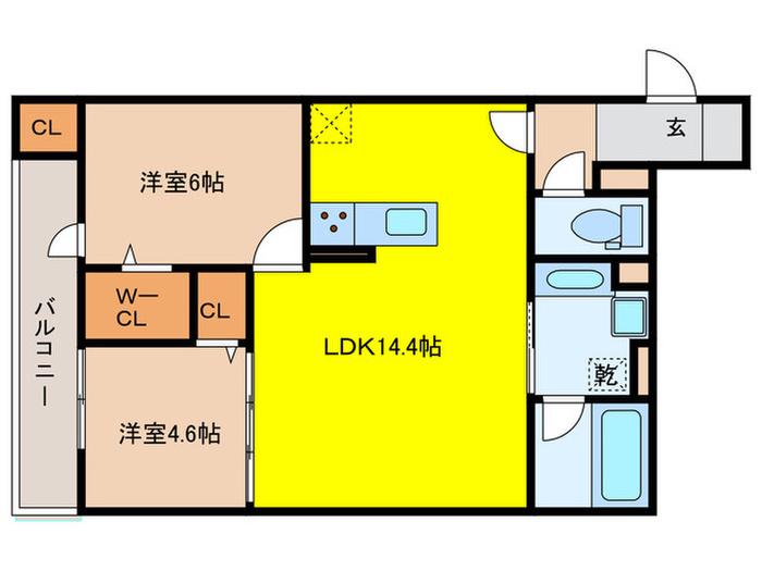 D-RESIDENCE岡町(2LDK/3階)の間取り写真