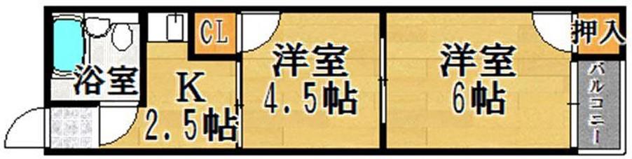 センチュリーハイム鷹合(2K/1階)の間取り写真