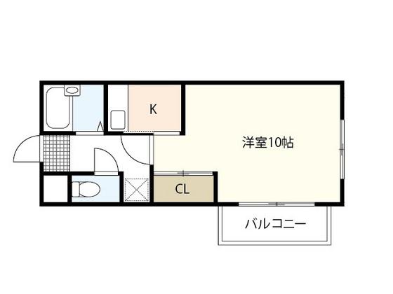 コンフォル井口(1DK/2階)の間取り写真