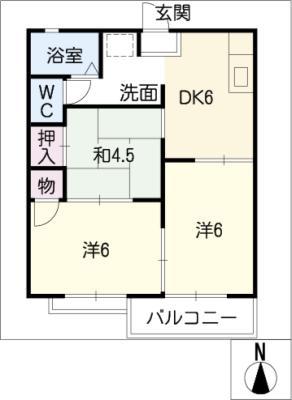 コーポCHIKUSA(3K/2階)の間取り写真