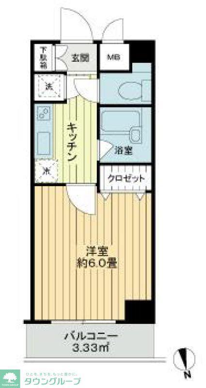 サンテミリオンお茶の水(1K/7階)の間取り写真