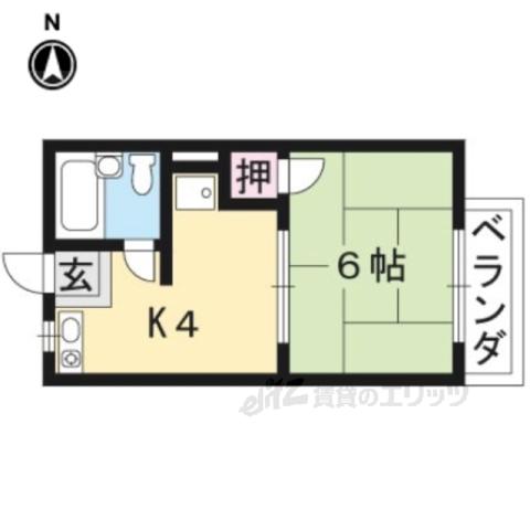 グーテンハイムすながわ(1K/1階)の間取り写真