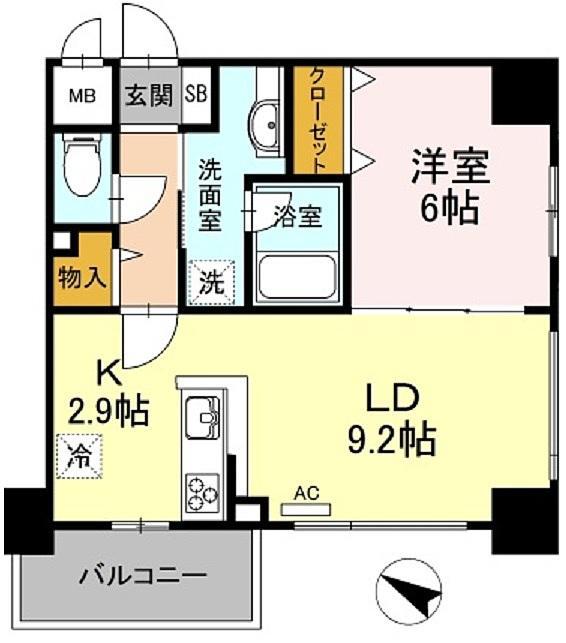 HEIMROSE7(1LDK/3階)の間取り写真