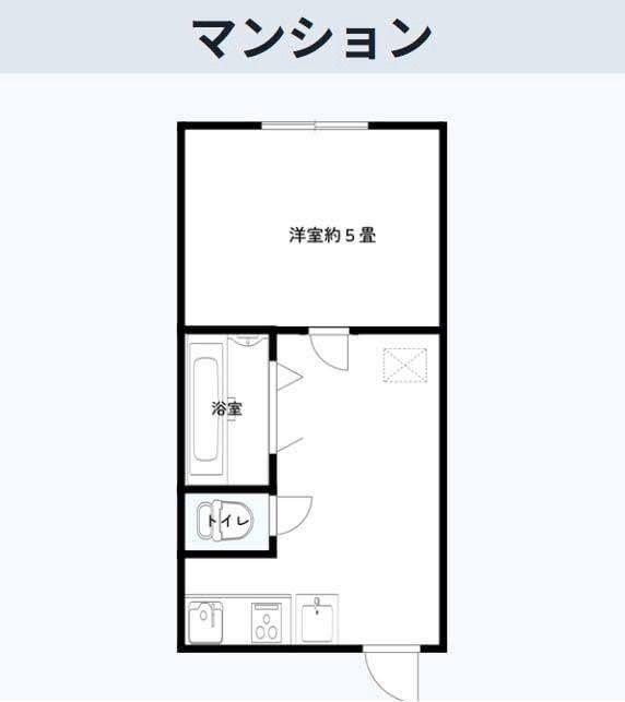 加美東アパート(1DK/2階)の間取り写真