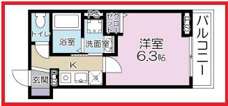 セレナマチヤII(1K/2階)の間取り写真