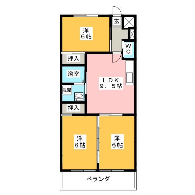アーバンコア禾森(3LDK/4階)の間取り写真