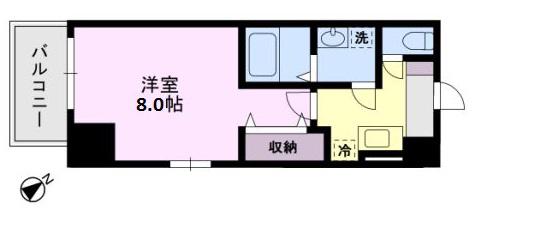 T.P.Cレジデンス府中(1K/3階)の間取り写真