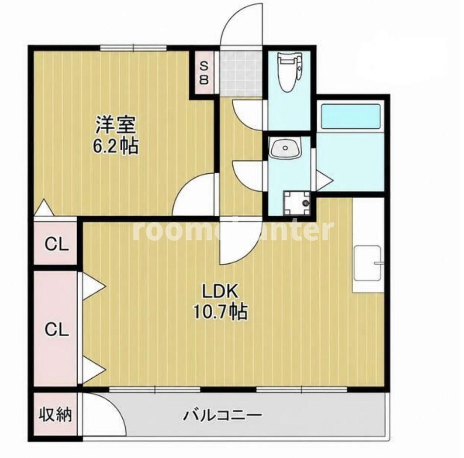 翠丘ハイツ(1LDK/4階)の間取り写真