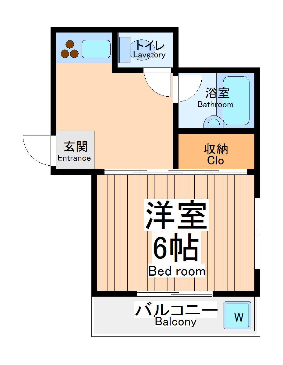 ハウスメモリアルⅠ(1DK/1階)の間取り写真