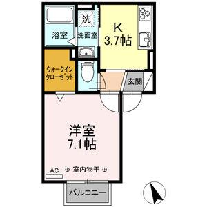 エトーレ(1K/2階)の間取り写真