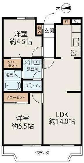 アーバンルミネ(2LDK/3階)の間取り写真