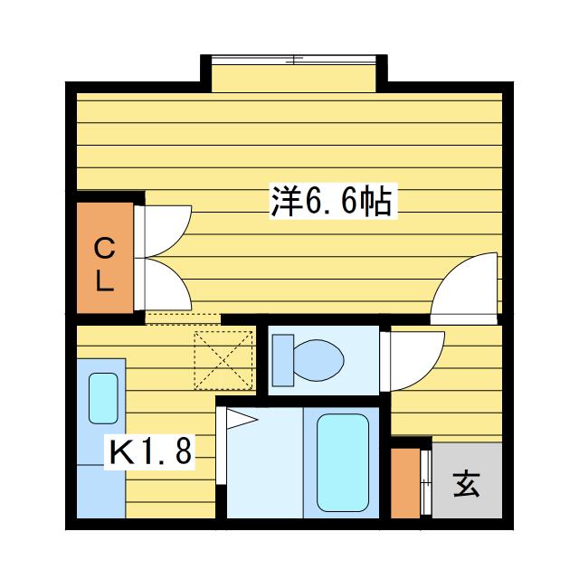 ローヤルハイツ文京台(1K/1階)の間取り写真