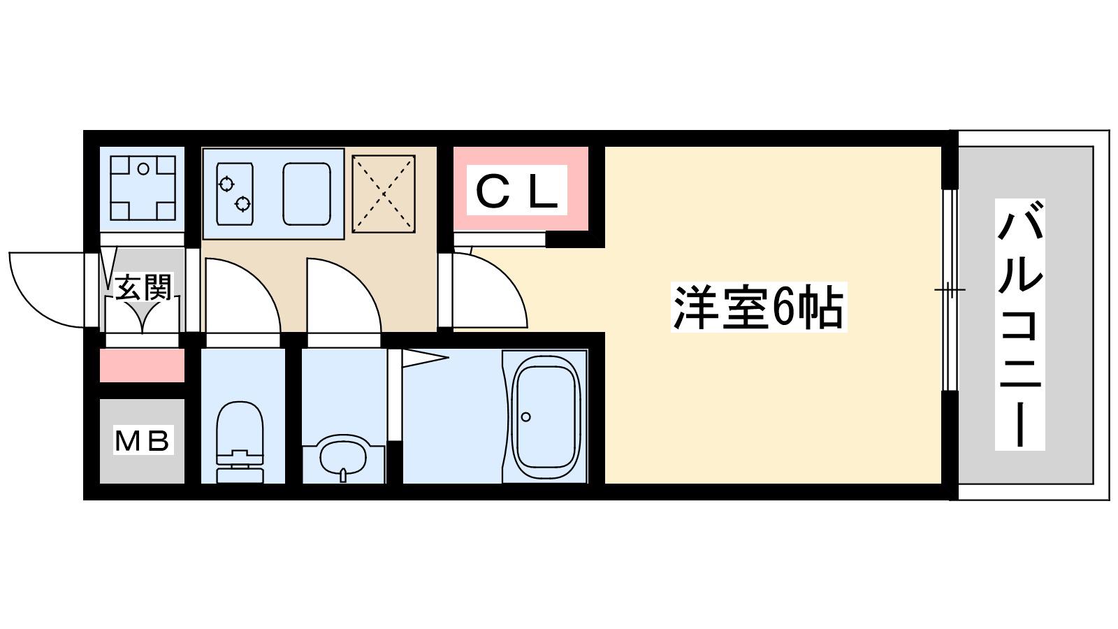 ラドゥセール江坂2(1K/4階)の間取り写真