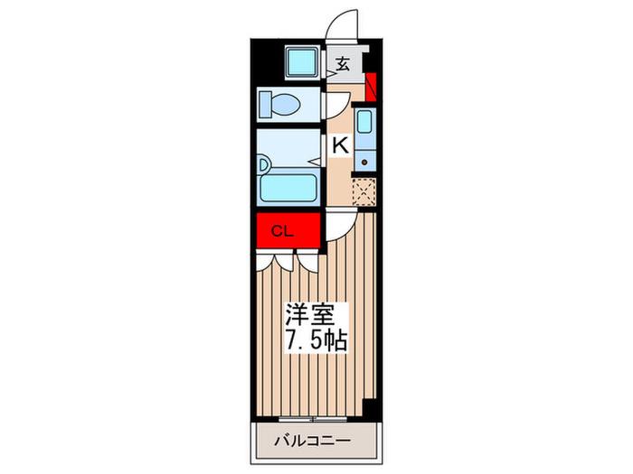 メゾン土呂第3(1K/3階)の間取り写真