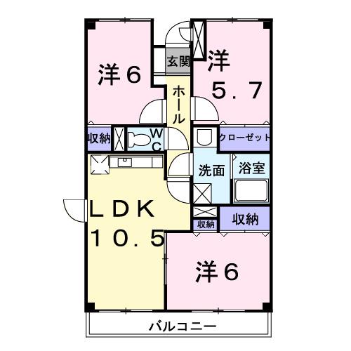 EXECUTIVE HOUSE(3LDK/3階)の間取り写真