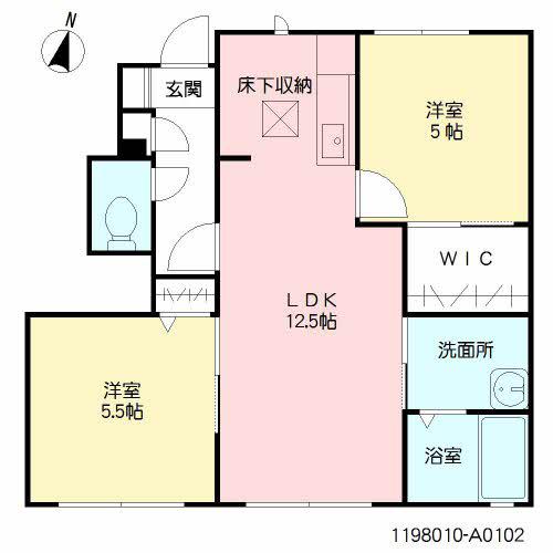 アルテミス(2LDK/1階)の間取り写真