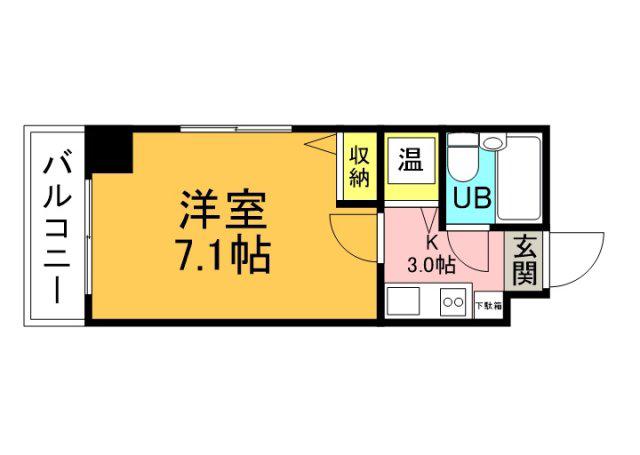 ダイアパレス平和通(1K/7階)の間取り写真