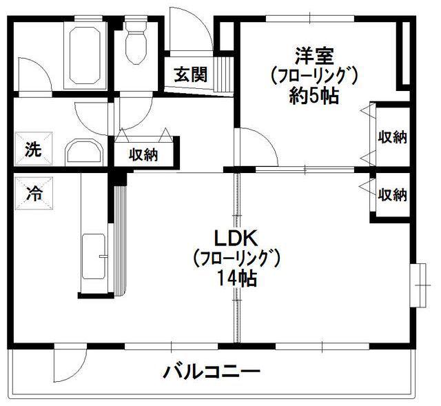 須賀第6ハイツ(1LDK/2階)の間取り写真