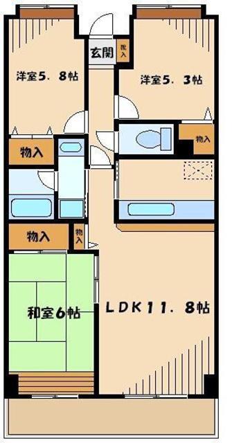 グレース代官IV(3LDK/2階)の間取り写真
