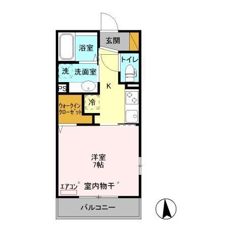 コンフォール(1K/2階)の間取り写真