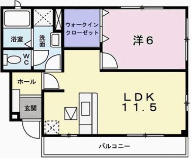 カルムメゾン(1LDK/1階)の間取り写真