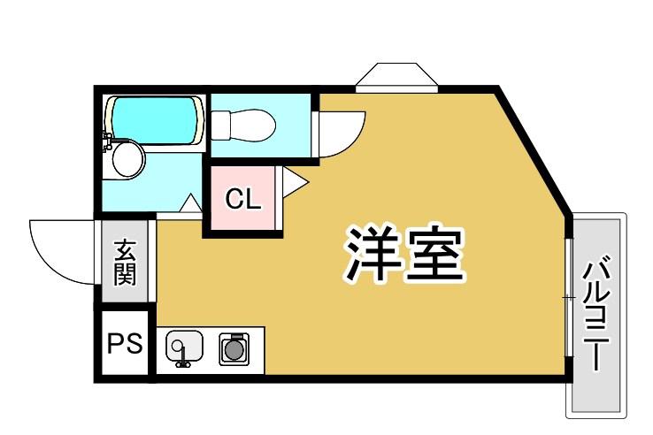 ドムス白鷺(ワンルーム/3階)の間取り写真