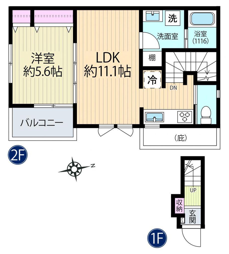 リステリアフジミ(1LDK/2階)の間取り写真