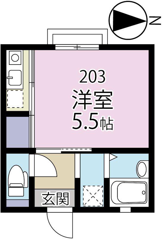 リール74(ワンルーム/2階)の間取り写真