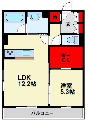 DROOM八幡駅前(1LDK/3階)の間取り写真