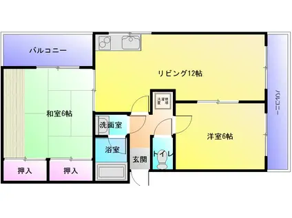 ベルメゾン(2LDK/3階)の間取り写真