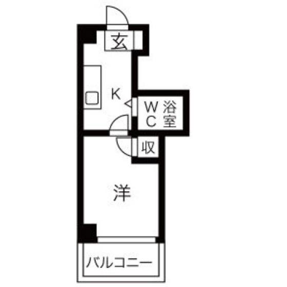 ハーシオンフルタI(1K/5階)の間取り写真