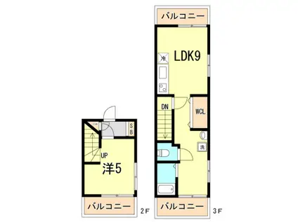 高東マンション(1LDK/2階)の間取り写真