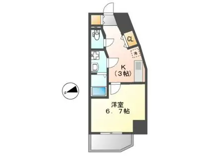 ドープ新栄 (1K/6階)の間取り写真