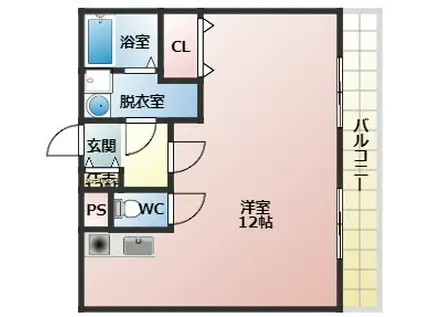 GROW GOLD(ワンルーム/3階)の間取り写真