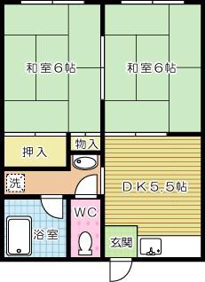 メゾン植田(2DK/2階)の間取り写真