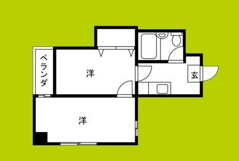 ワンダーグランドハイツ(2K/5階)の間取り写真