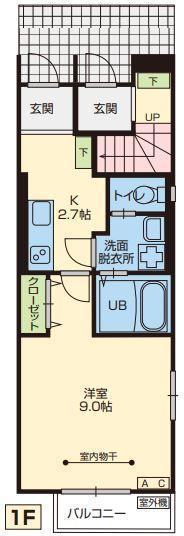 ＪＲ東北本線 花巻駅 徒歩33分 2階建 築4年(1K/1階)の間取り写真
