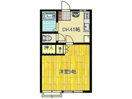 プロージット高城(1K/2階)の間取り写真