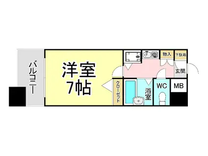 ダイナコート小倉下到津II(1K/8階)の間取り写真