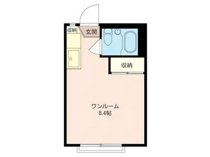 レスポワール和田山II(ワンルーム/2階)の間取り写真