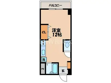 井関ビル(ワンルーム/4階)の間取り写真