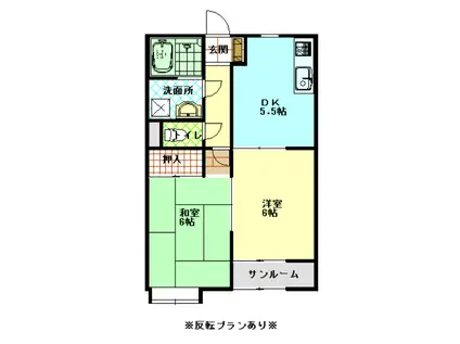 コーポグレース(2K/1階)の間取り写真