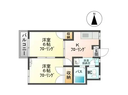 ヴィラグレース(2K/1階)の間取り写真